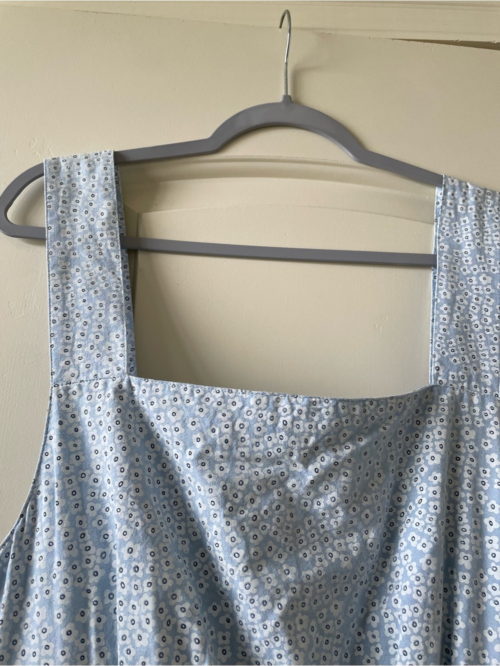 VINTAGE Light Blue Floral Women’s SZ 8 Cotton Midi Summer Dress - Picture 3 of 7